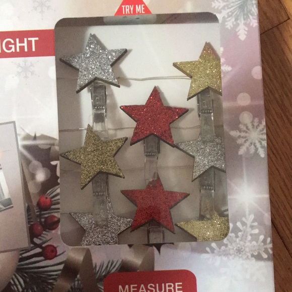 NWT Glitter Stars string lights with photo clips - Picture 3 of 4